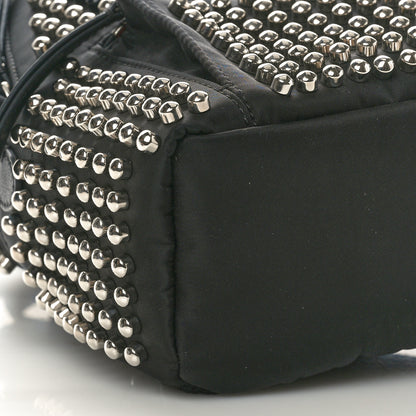 Fendi Nylon Vitello Dolce Studded Monster Mini Backpack Black 9 of 10