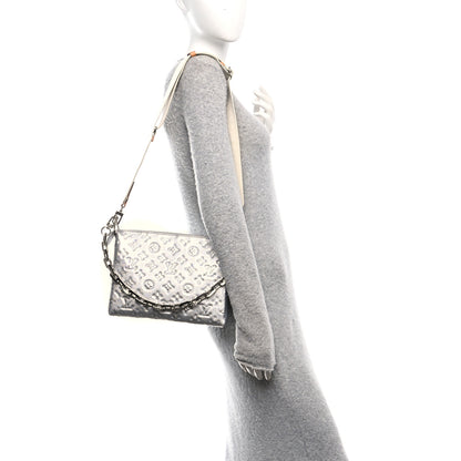 Louis Vuitton Metallic Lambskin Embossed Monogram Coussin PM  Silver 2 of 11
