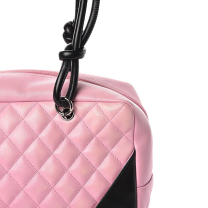 Chanel Calfskin Quilted Large Cambon Bowler Pink Black 14 of 14