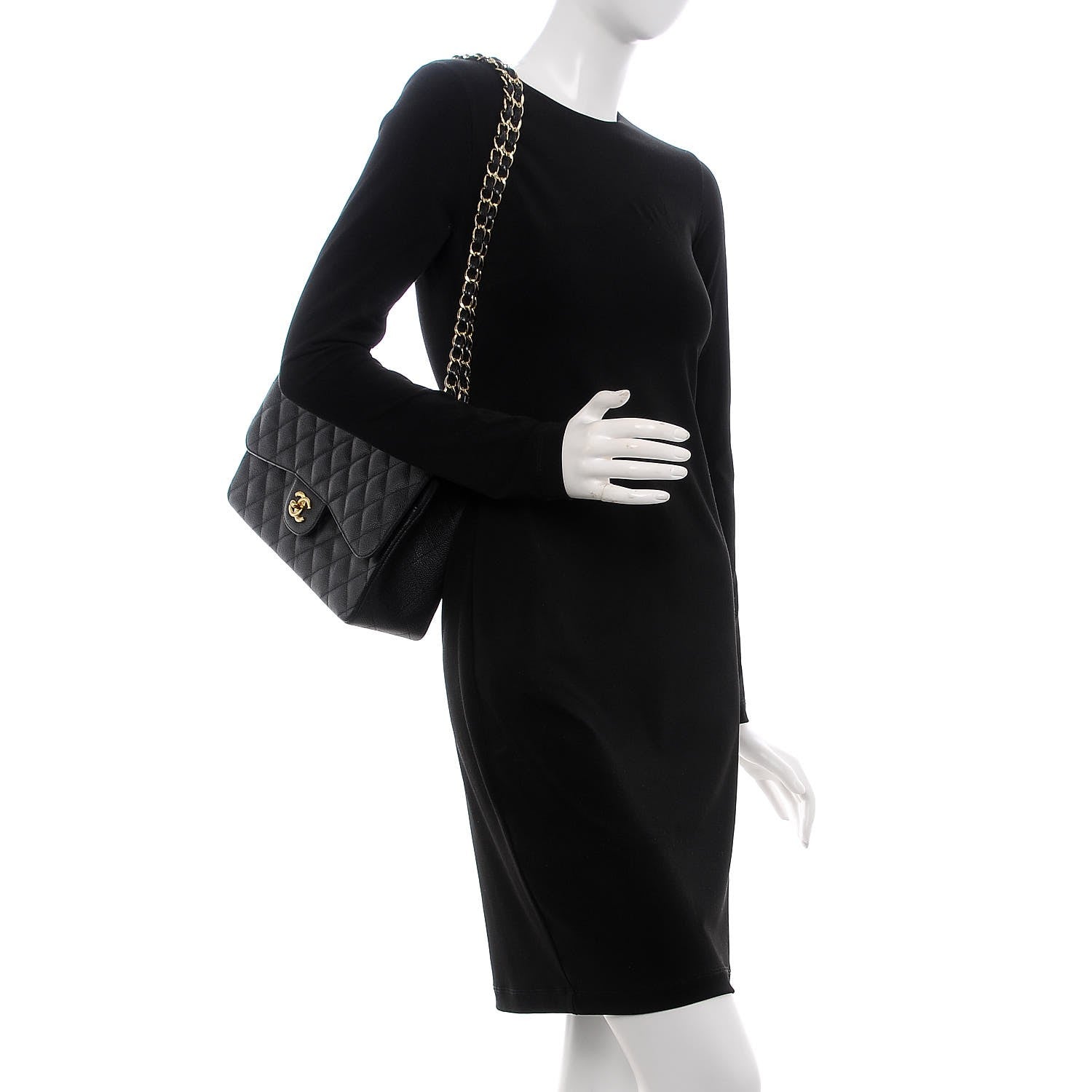 Chanel Caviar Quilted Jumbo Double Flap Black 3 of 8