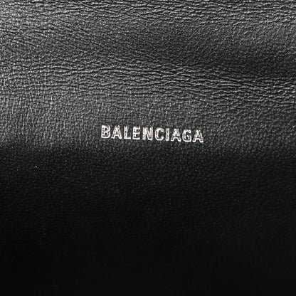 Balenciaga Shiny Calfskin Monochrome Crocodile Embossed Hourglass Top Handle Bag XS Black 6 of 10