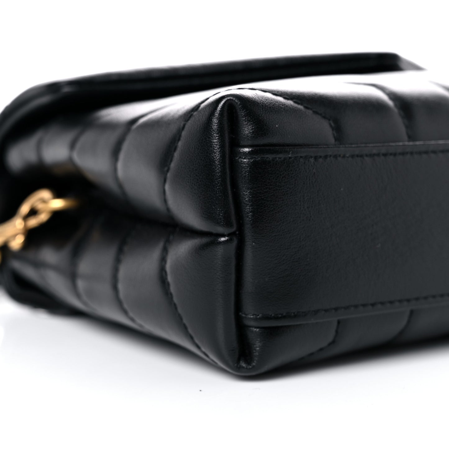 Calfskin Y Quilted Monogram Toy Loulou Crossbody Bag Black