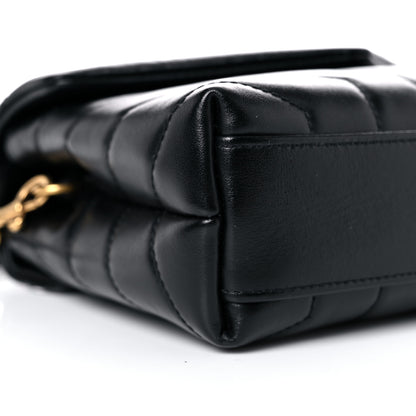 Saint Laurent Calfskin Y Quilted Monogram Toy Loulou Crossbody Bag Black 9 of 12