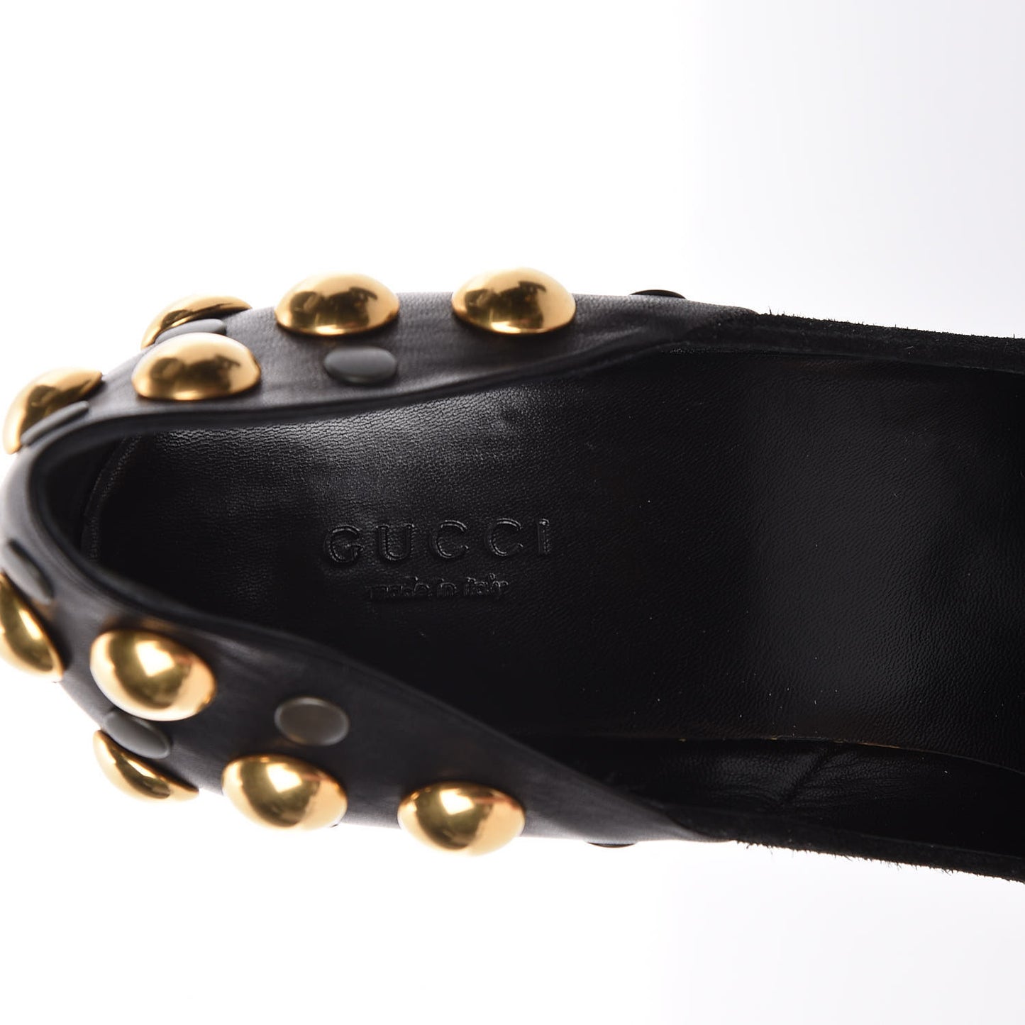 Suede Studded Babouska Pumps 38.5 Black