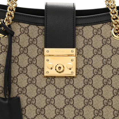 Gucci GG Supreme Monogram Medium Padlock Tote Black 8 of 11
