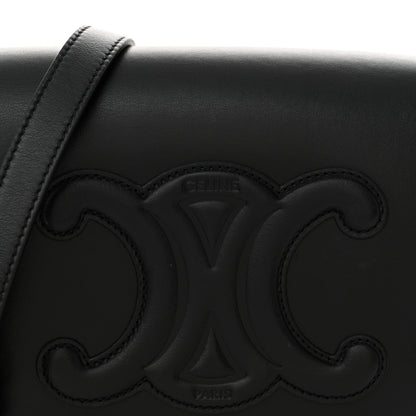 Celine Smooth Calfskin Cuir Triomphe Folco Crossbody Bag Black 9 of 14