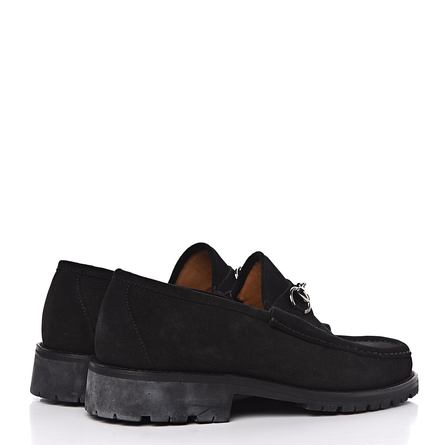 Gucci Suede Mens Horsebit Loafers 8.5 Black 4 of 13