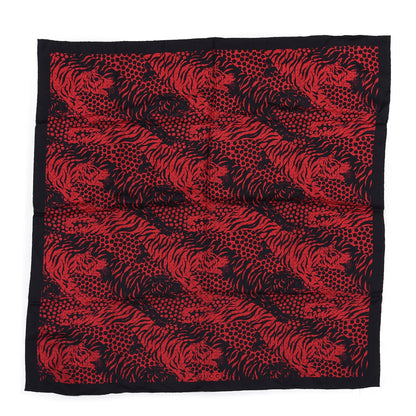 Gucci Silk Tiger Print Square Scarf Flame Black 1 of 4