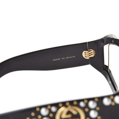 Gucci Acetate Pearl Rectangular Frame Sunglasses GG0234S Black 5 of 7