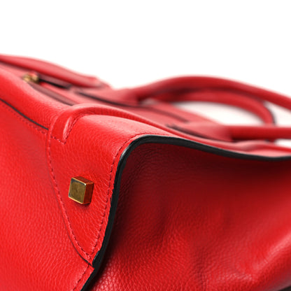 Celine Drummed Calfskin Mini Luggage Coquelicot 9 of 13