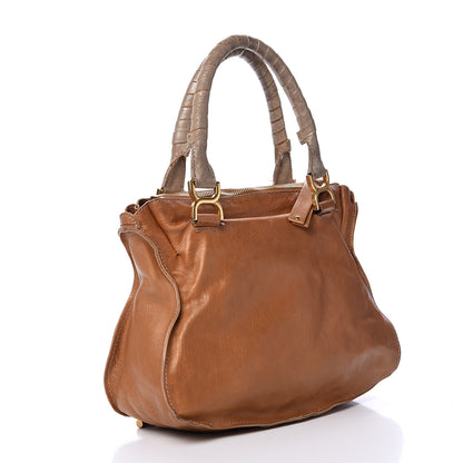 Chloe Metallic Calfskin Medium Marcie Satchel Brown 2 of 24
