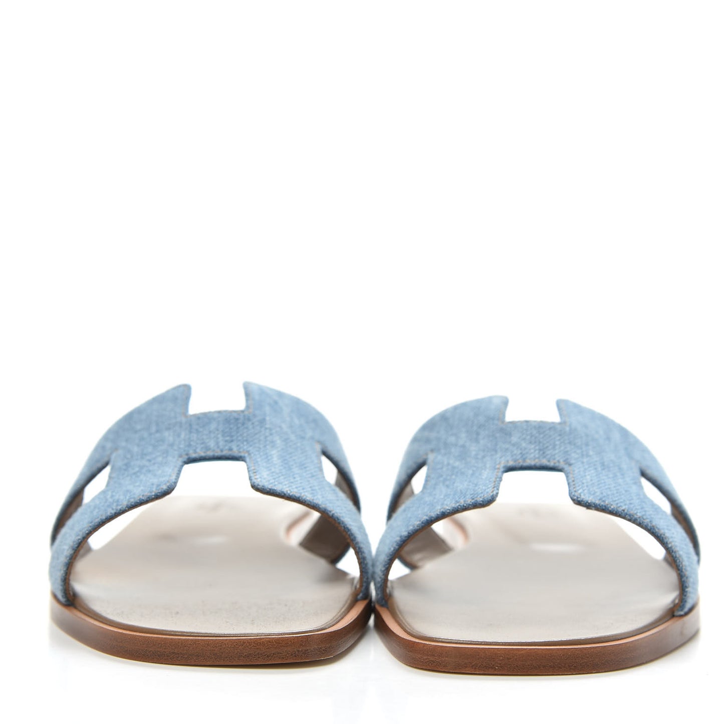 Denim Canvas Oran Sandals 38 Bleu Clair