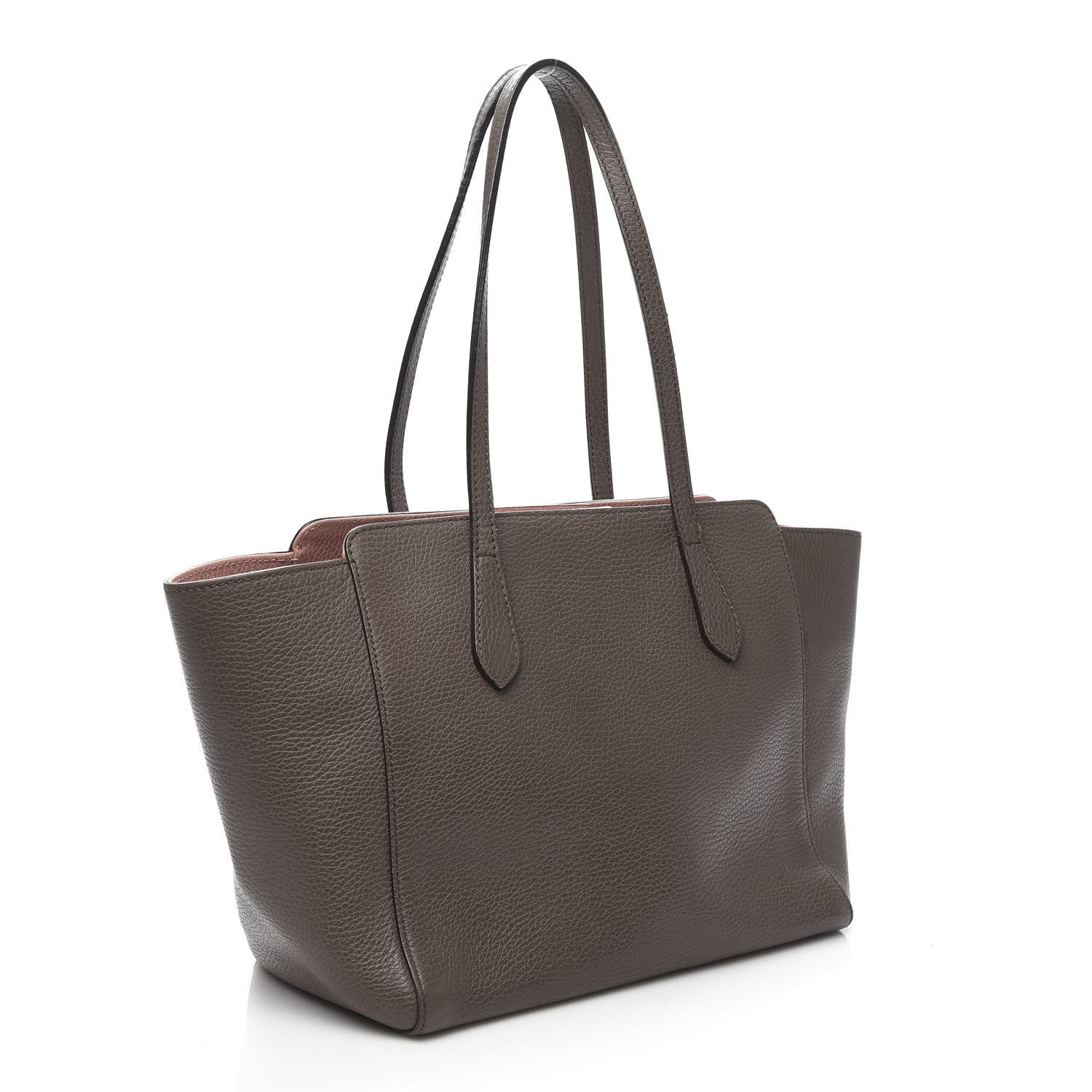 Gucci Dollar Calfskin Small Swing Tote Grey Field Soft Pink 3 of 13