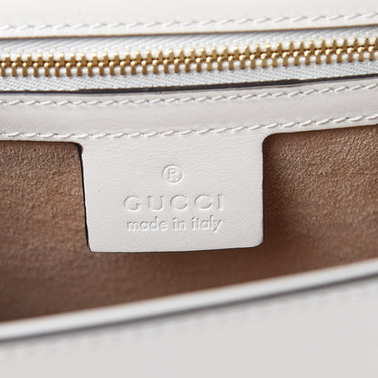 Gucci Calfskin Embroidered Small Sylvie Shoulder Bag White 6 of 10