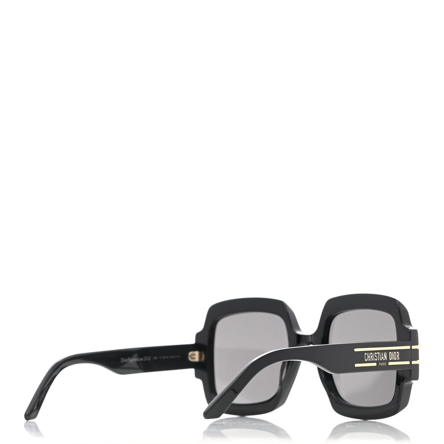 Acetate Diorsignature S1U Square Sunglasses Black