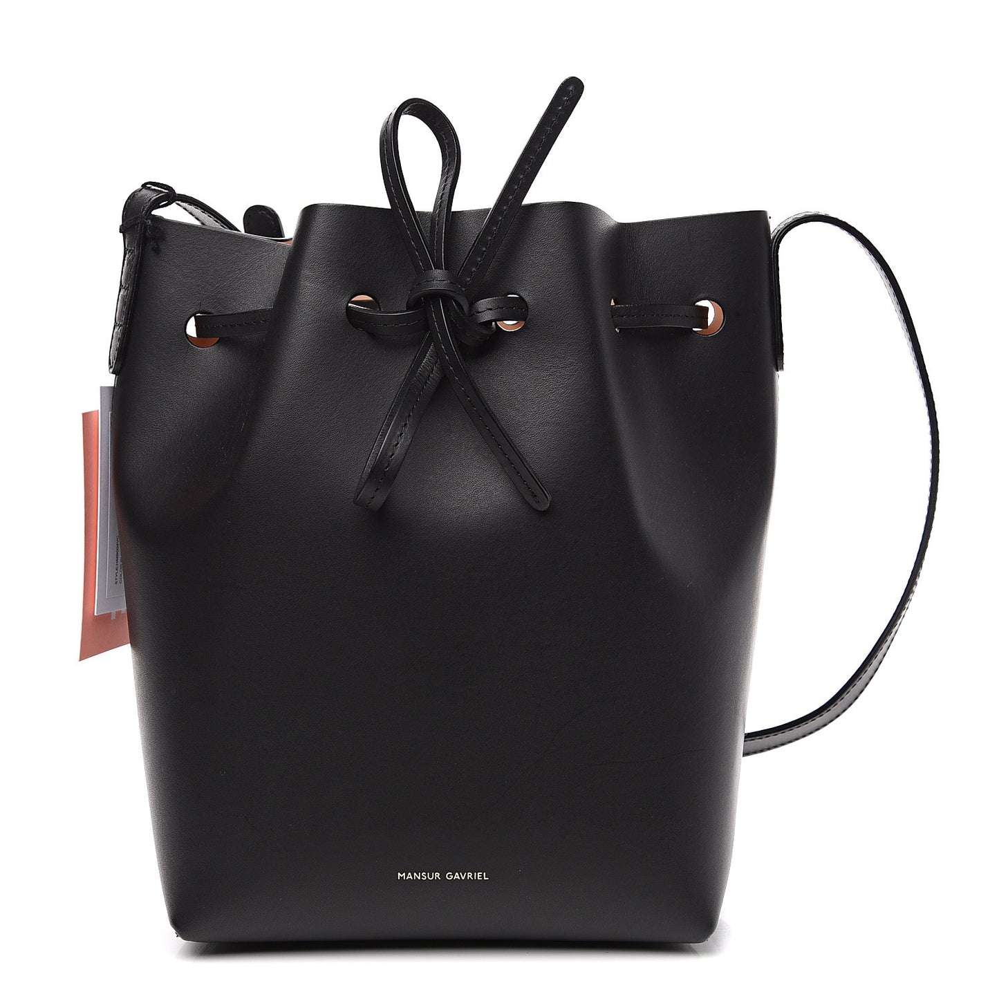 Vegetable Tanned Calfskin Mini Bucket Bag Black Ballerina