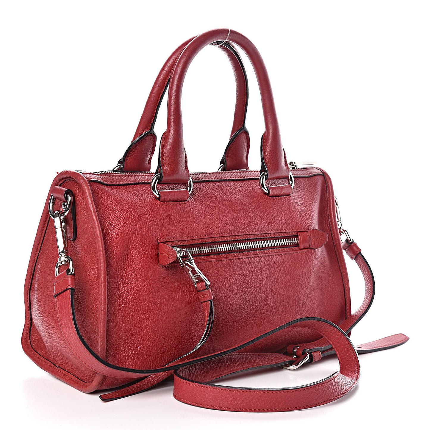 Vitello Phenix Top Handle Shopping Satchel Rosso