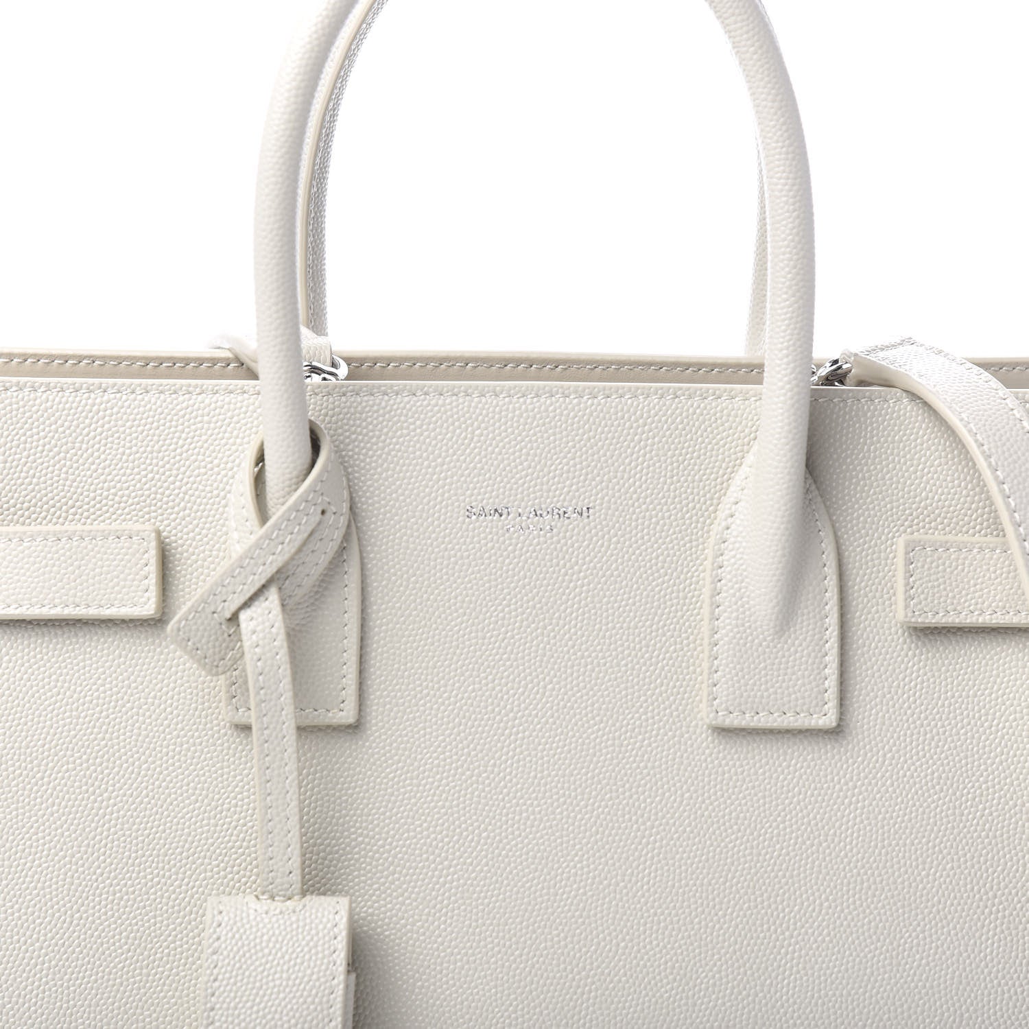 Saint Laurent Grained Calfskin Baby Sac De Jour White 8 of 8