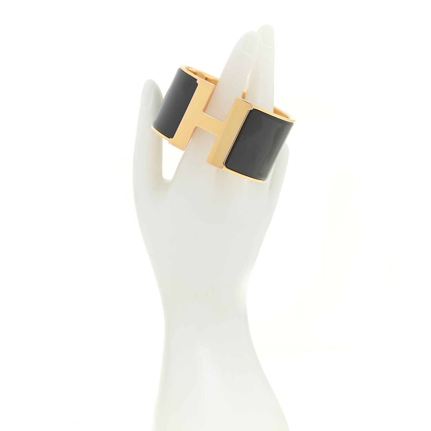 Enamel Extra Wide Clic Clac H Bracelet PM Black
