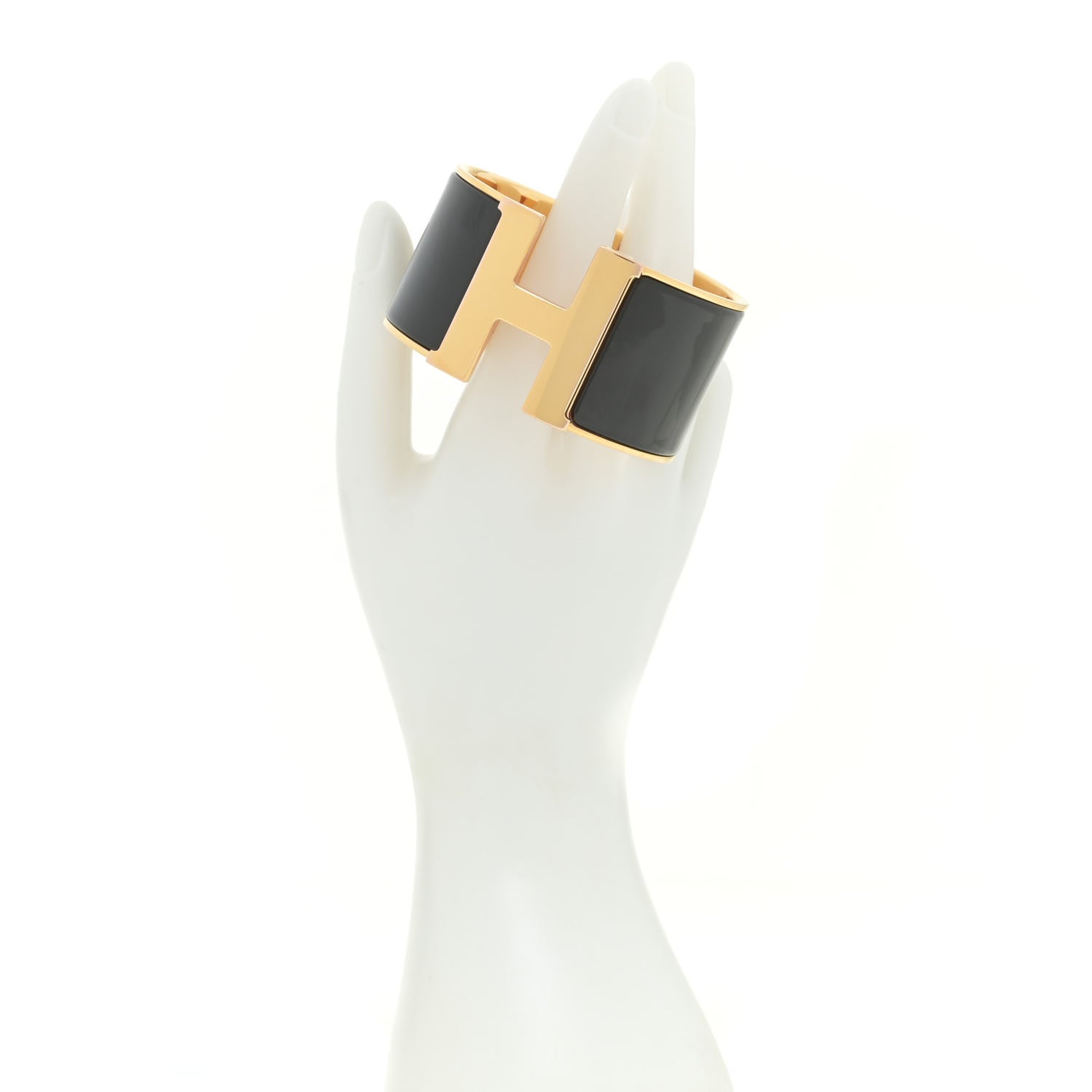 Hermes Enamel Extra Wide Clic Clac H Bracelet PM Black 2 of 6