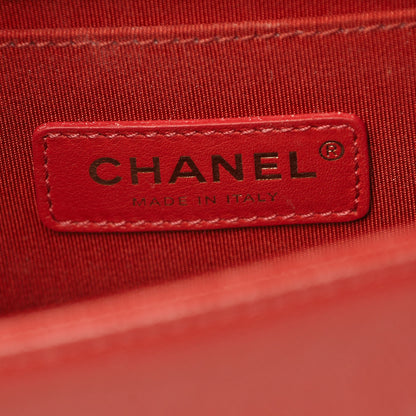 Chanel Caviar Chevron Quilted Medium Boy Flap Red 6 of 8