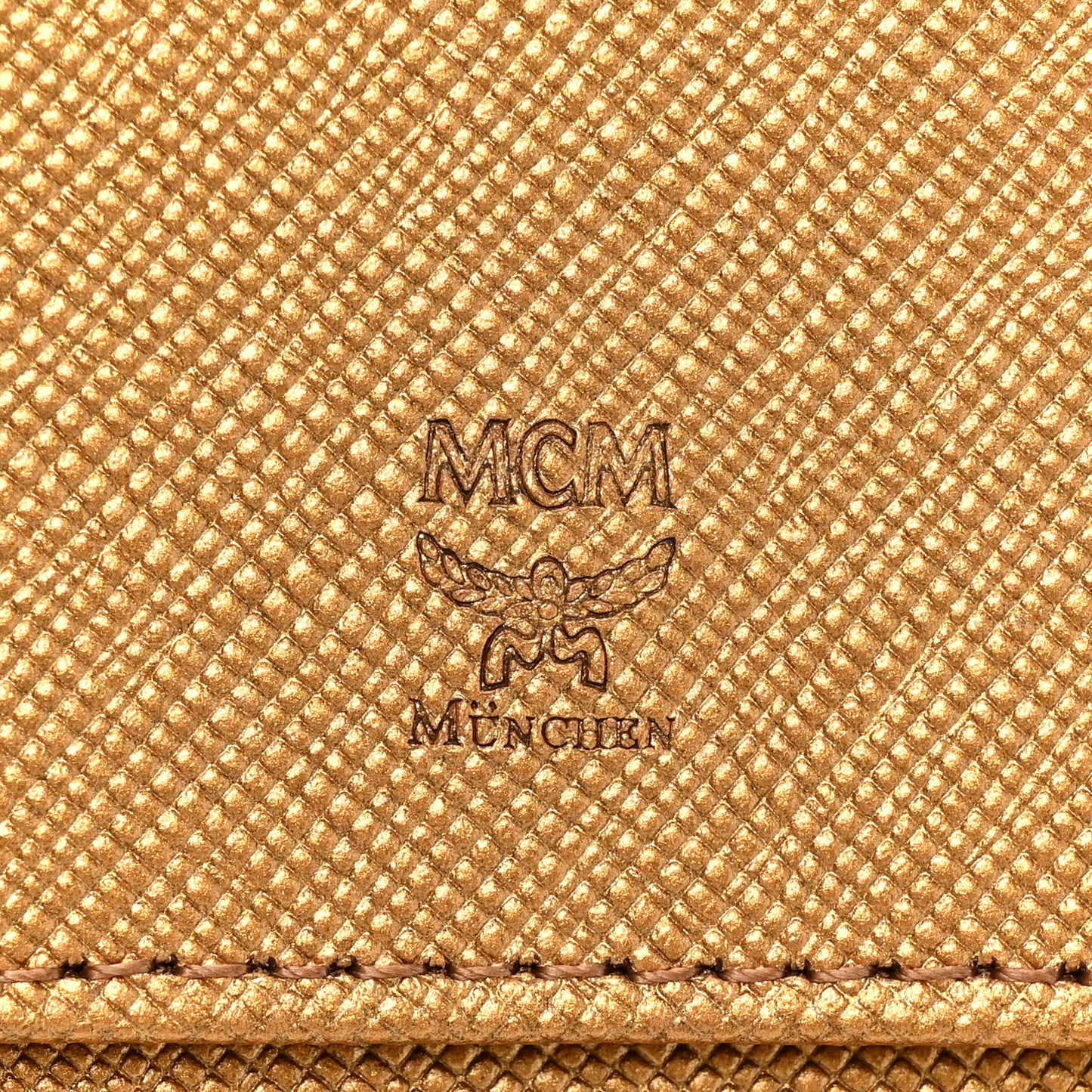 Metallic Visetos Crossbody Wallet Gold