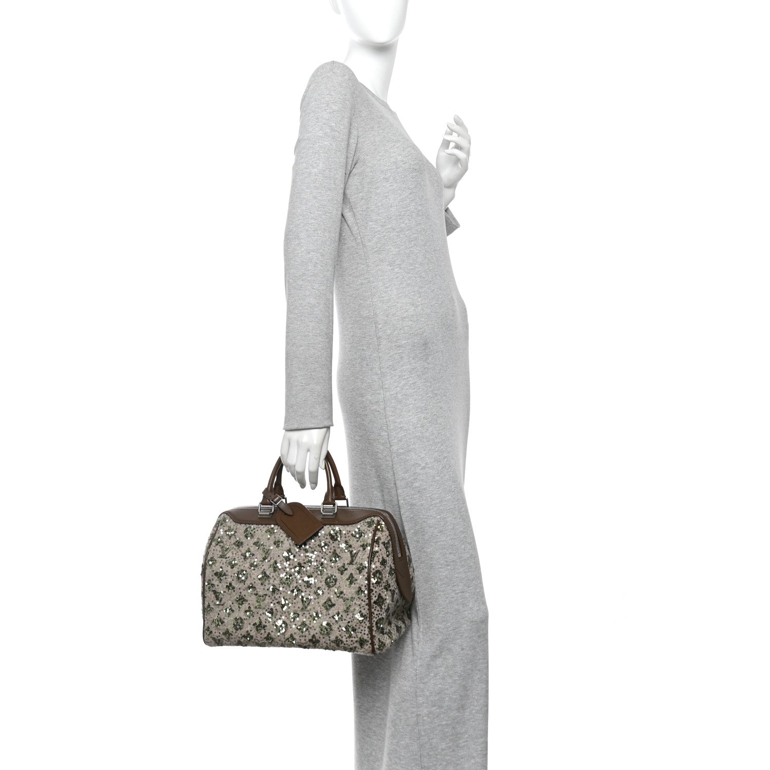 Louis Vuitton Sequin Monogram Sunshine Express Speedy Kaki 2 of 9