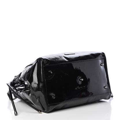 Burberry Patent Check Embossed Small Bilmore Tote Black 4 of 14