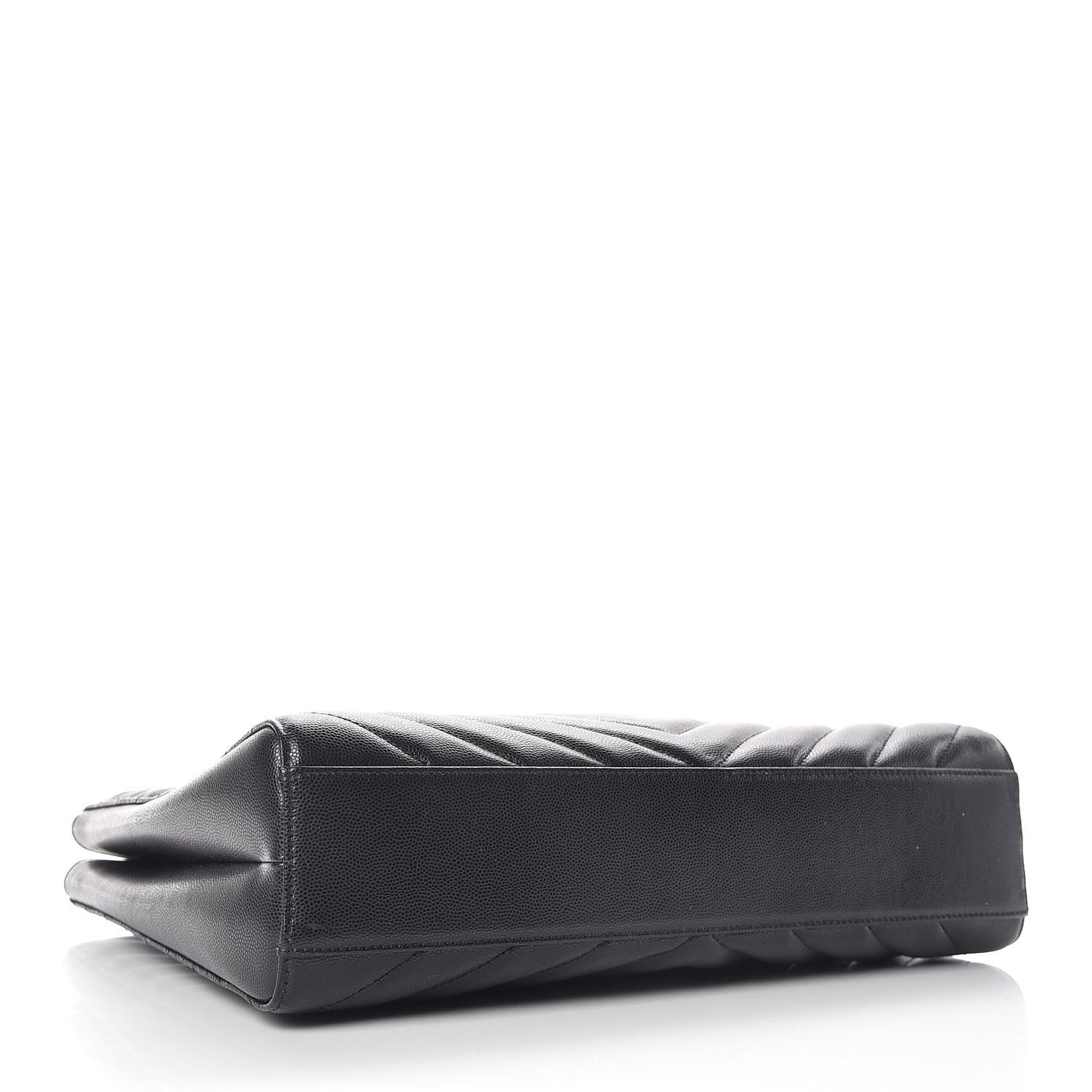 Grain De Poudre Matelasse Chevron Medium Tribeca Shopping Bag Black