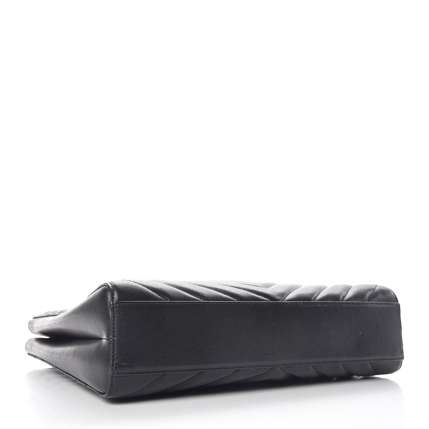 Saint Laurent Grain De Poudre Matelasse Chevron Medium Tribeca Shopping Bag Black 4 of 12