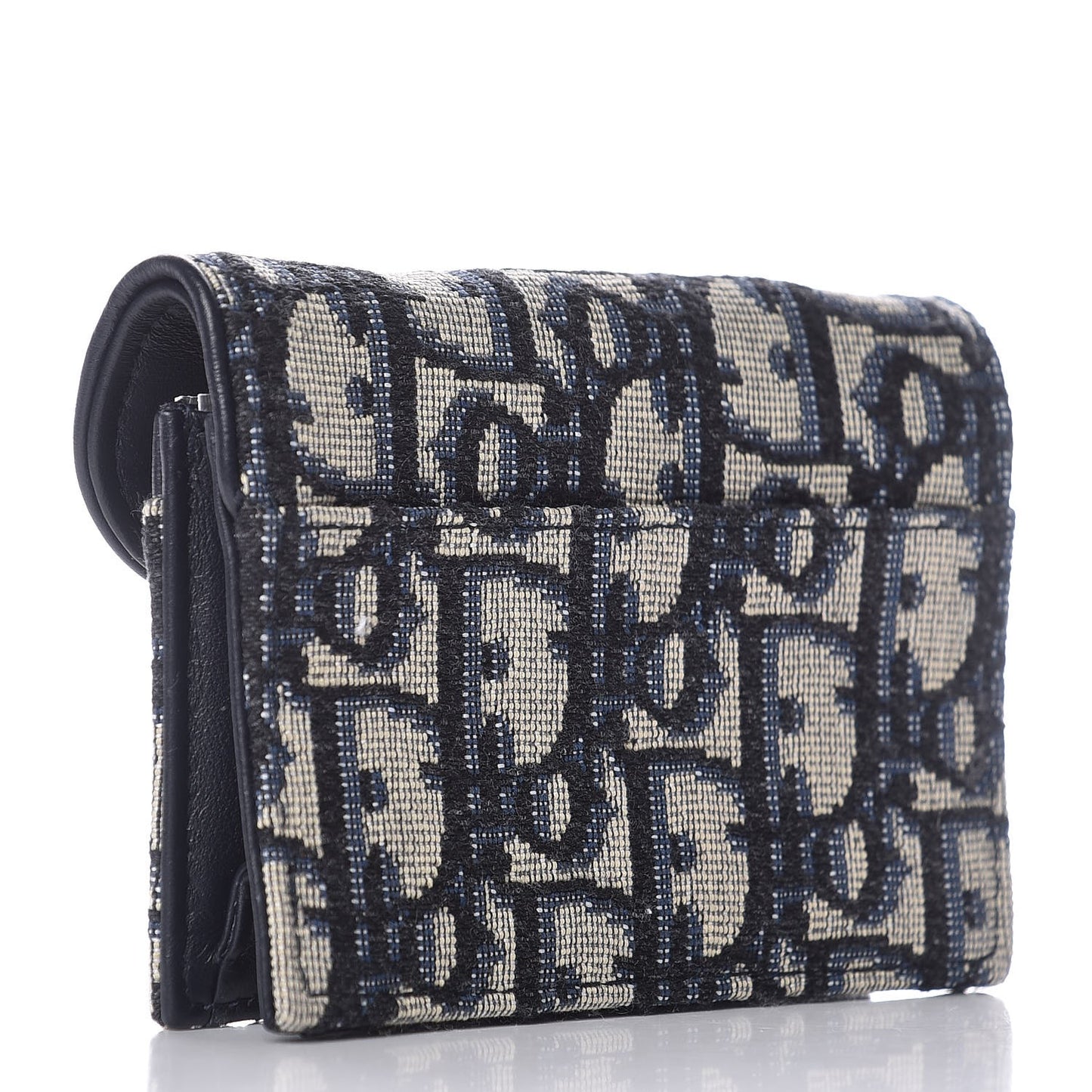 Oblique Saddle Card Holder Blue
