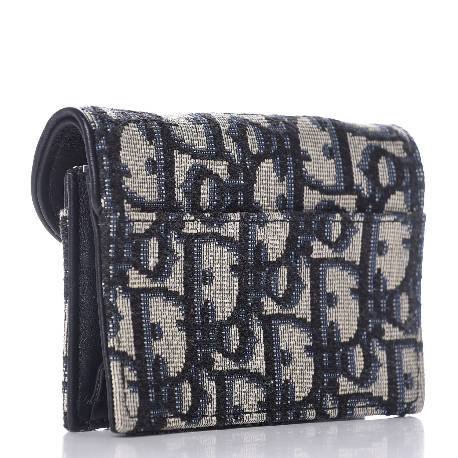 Christian Dior Oblique Saddle Card Holder Blue 3 of 8