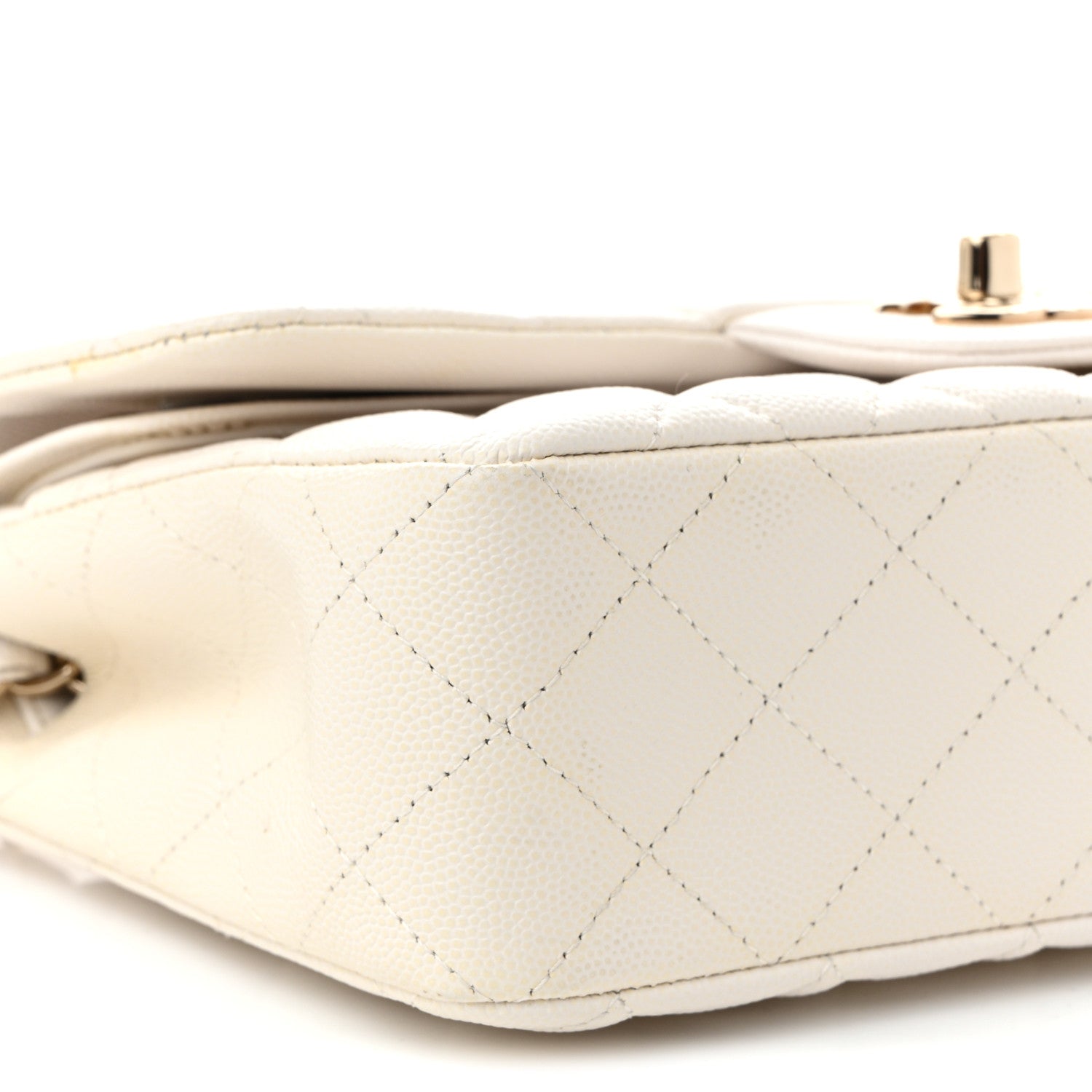 Chanel Caviar Quilted Small Double Flap White 9 of 10