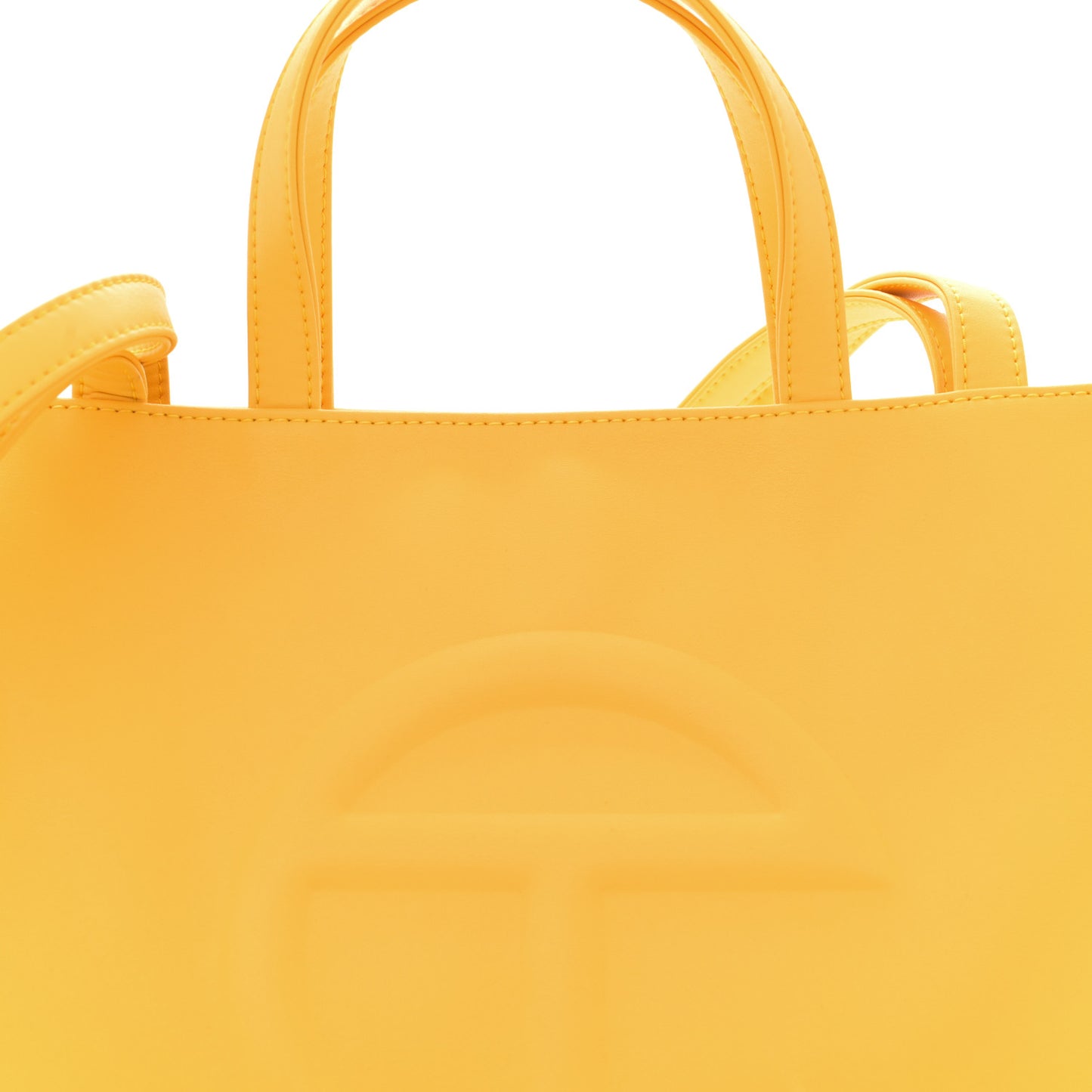 Vegan Leather Medium Shopping Bag Yellow