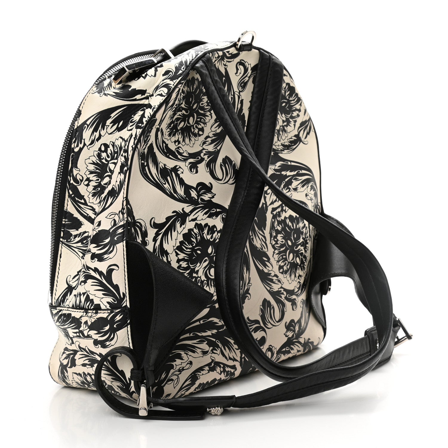 Versace Printed Calfskin La Medusa Backpack Black White 3 of 10