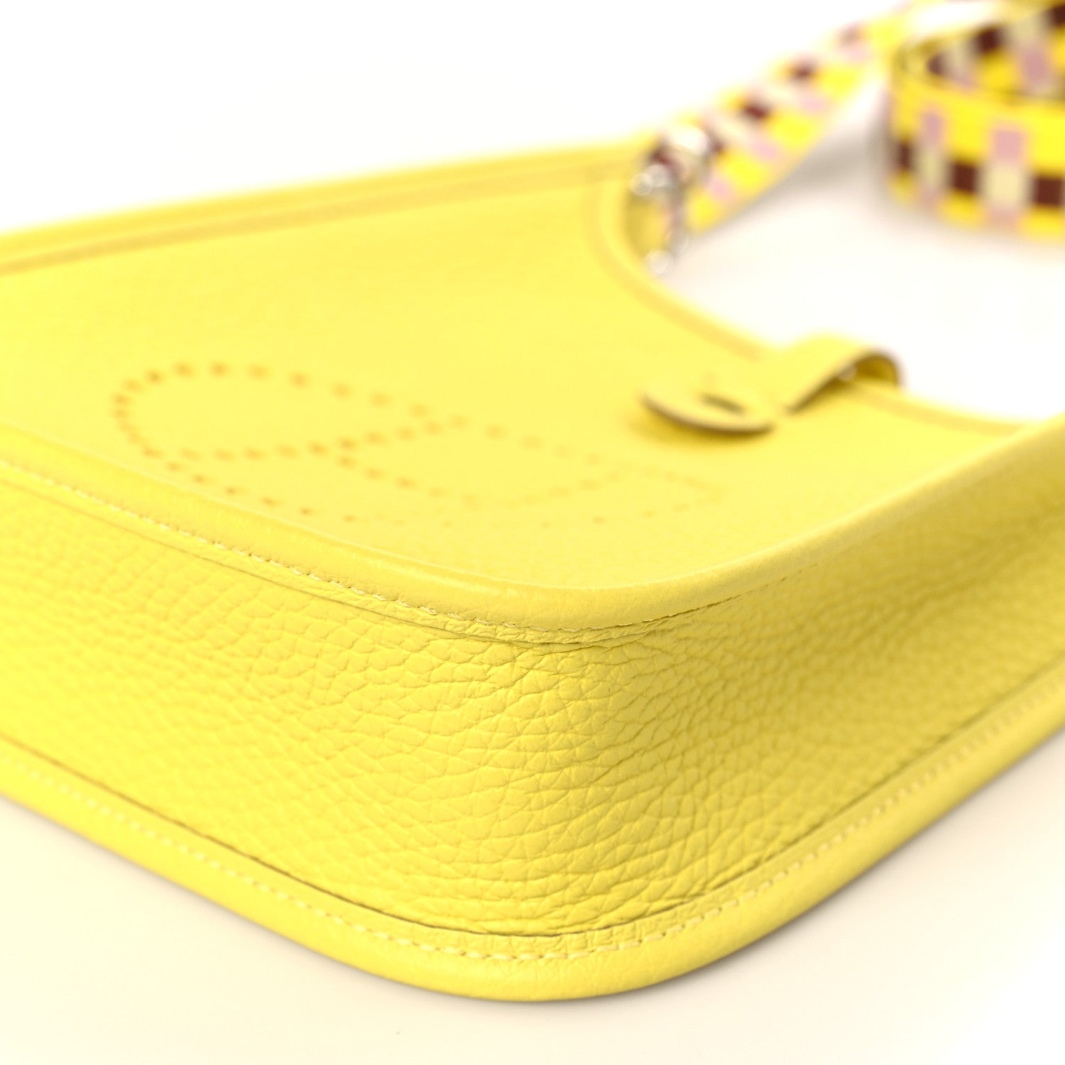 Hermes Taurillon Clemence Quadrille Evelyne TPM Lime Citron Rouge H Mauve Sylvestre 9 of 9