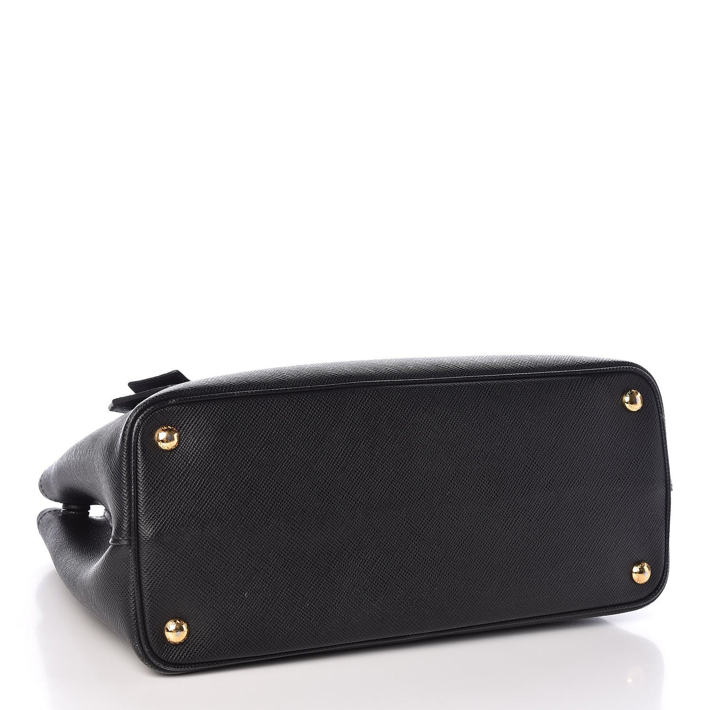 Saffiano Cuir Crocodile Small Double Bag Black