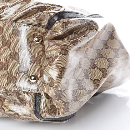 Gucci Crystal Monogram Large D Gold Hobo Dark Brown 9 of 9