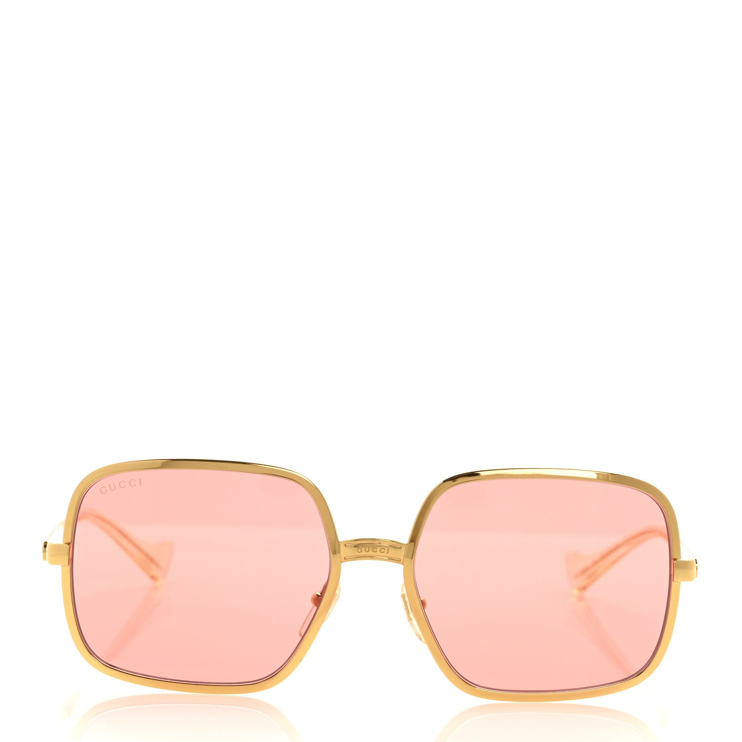 Gucci Metal Oversized Square Frame Sunglasses GG1063S Gold 2 of 7