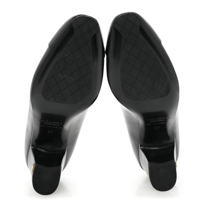 Chanel Lambskin Cap Toe CC Uniform Pumps 37 Black 6 of 11