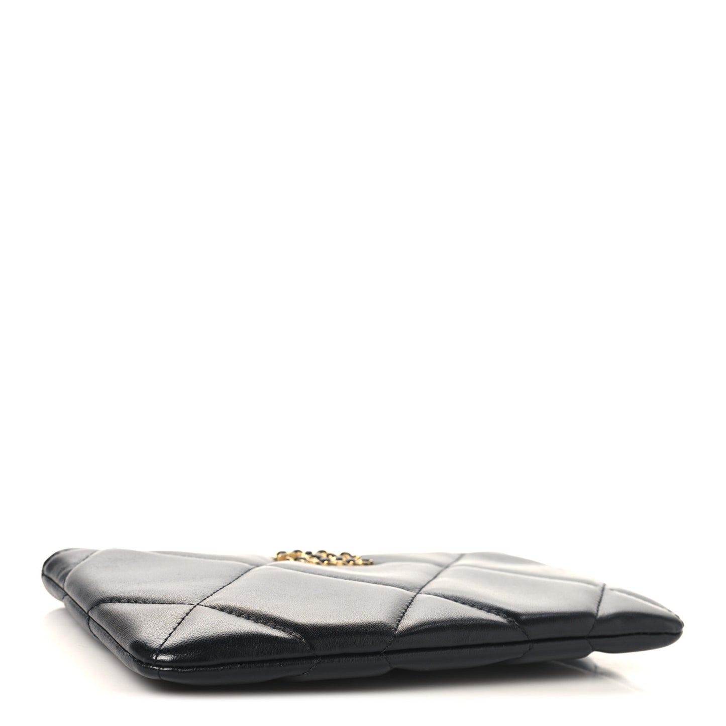 Lambskin Quilted Small Chanel 19 Pouch Black