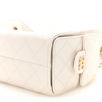 Chanel Caviar Quilted Mini Chanel 25 Handbag White 10 of 11