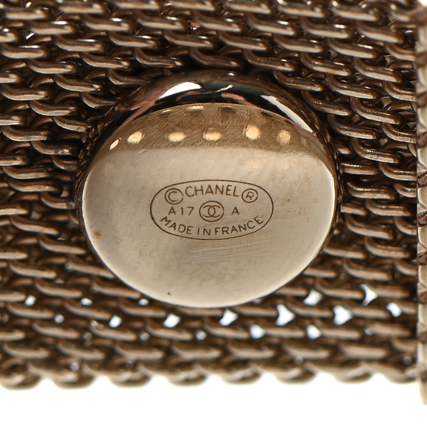 Chanel Metal Mesh Logo Bracelet Gold 5 of 6