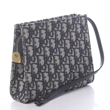 Christian Dior Oblique Zipped Pouch Clutch Blue 3 of 10