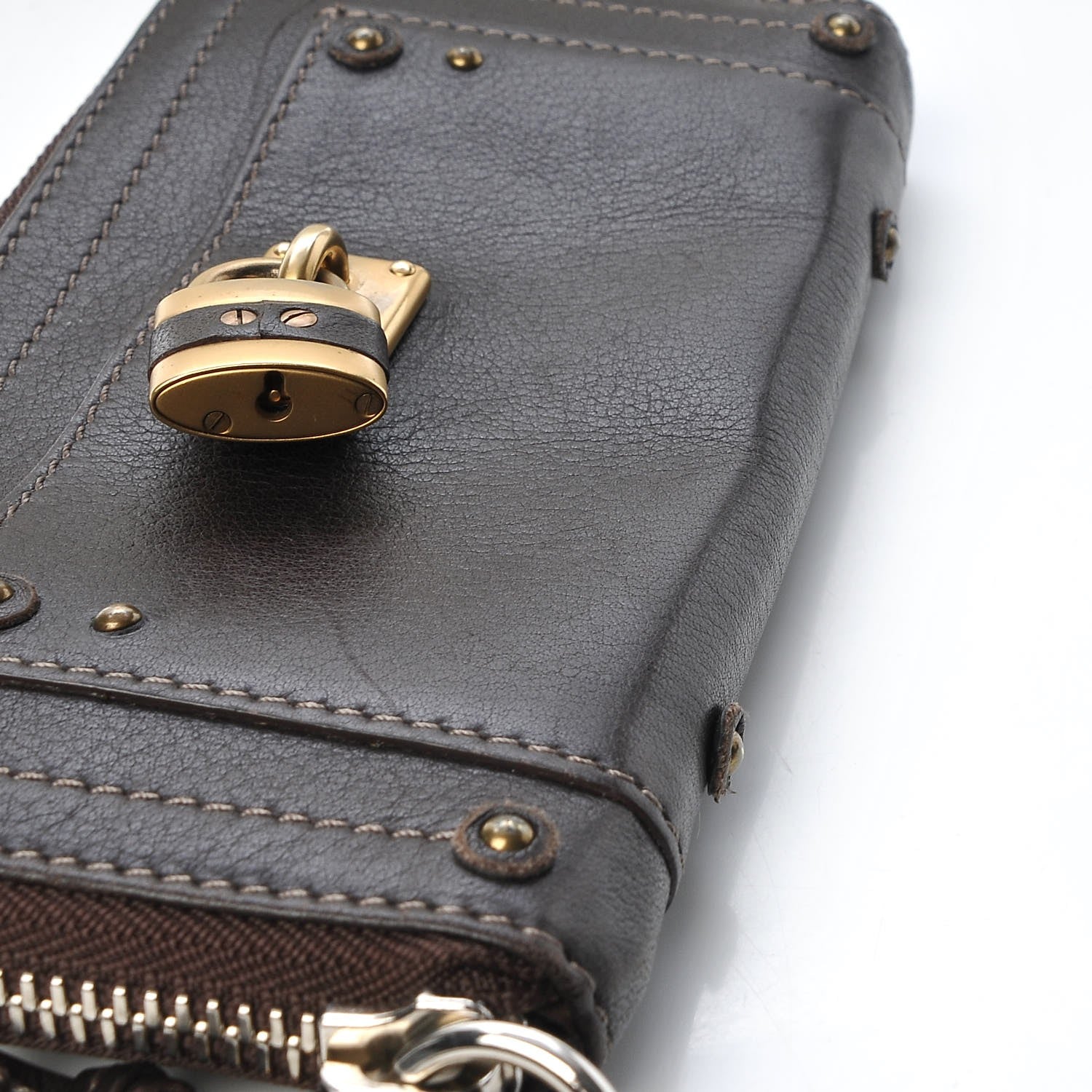 Chloe Calfskin Paddington Zip Around Wallet Brown 9 of 13