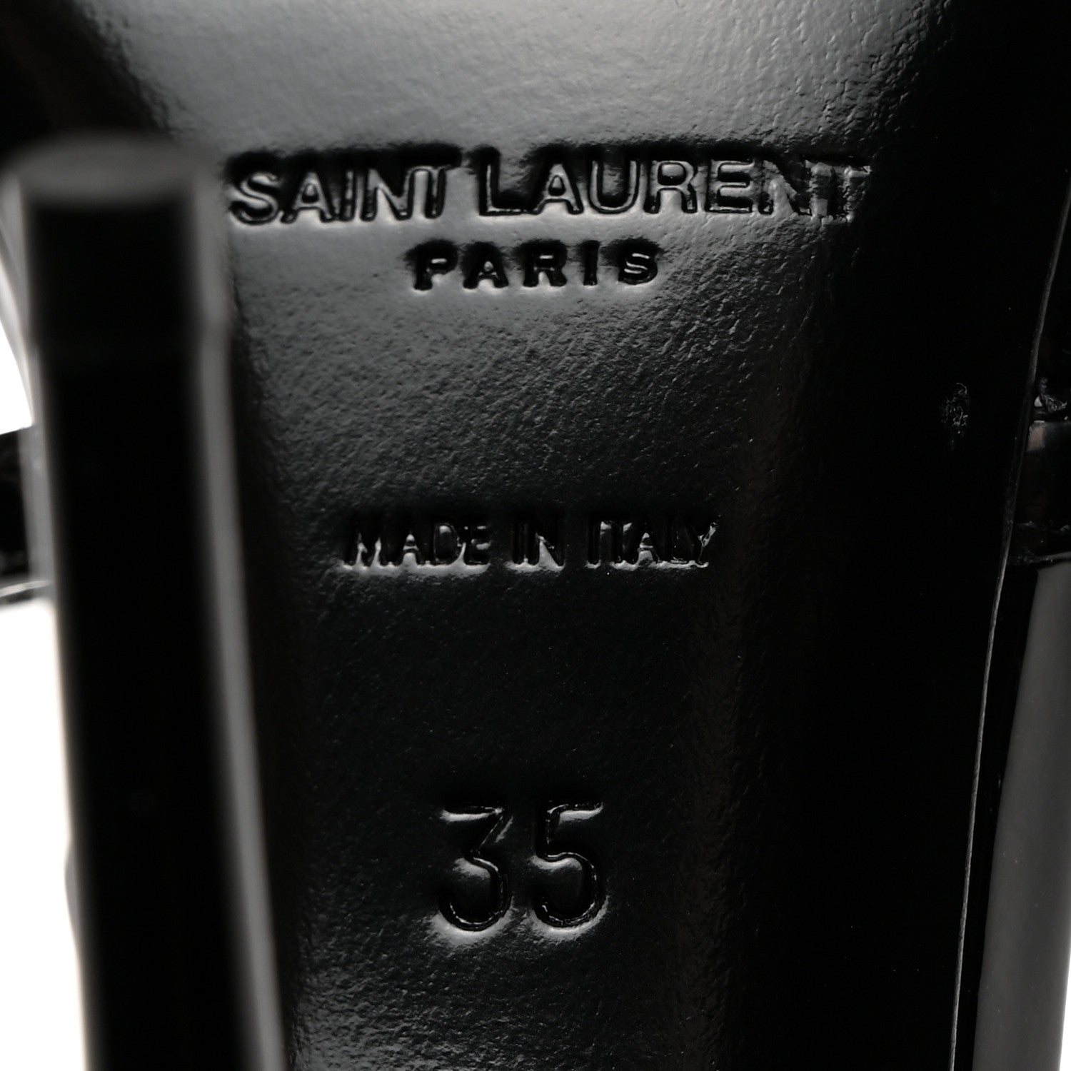 Saint Laurent Patent Cassandra 100 Ankle Strap Sandals 35 Black 8 of 9