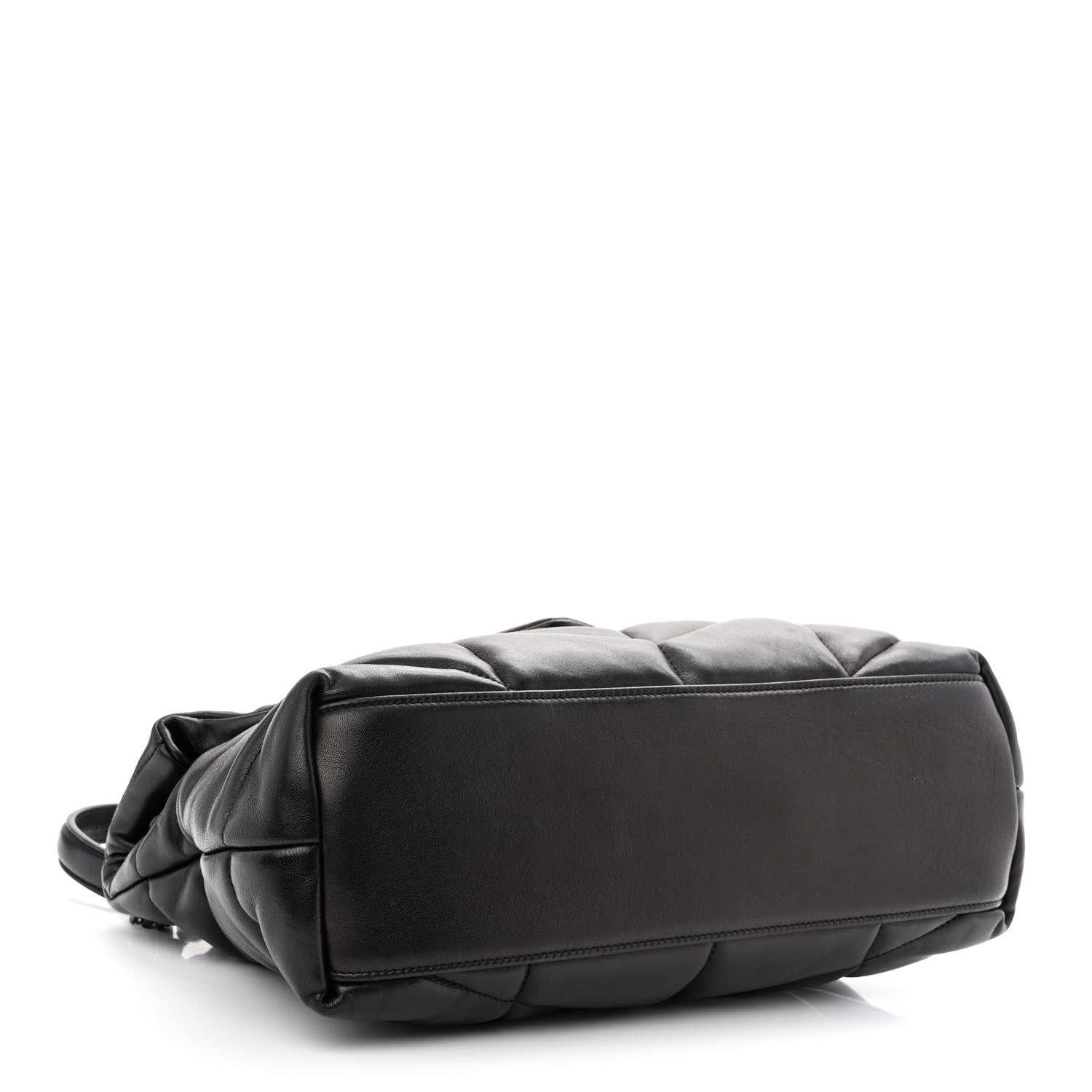 Saint Laurent Lambskin Quilted Monogram Monochrome Medium Loulou Puffer Chain Satchel Black 4 of 10