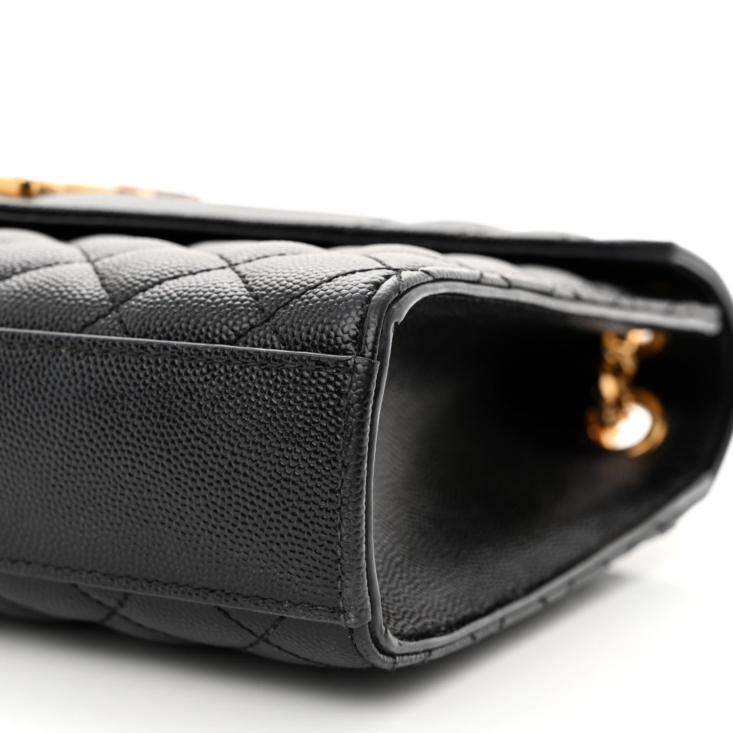 Saint Laurent Grain De Poudre Textured Mixed Matelasse Triquilt Medium Monogram Satchel Black 11 of 12