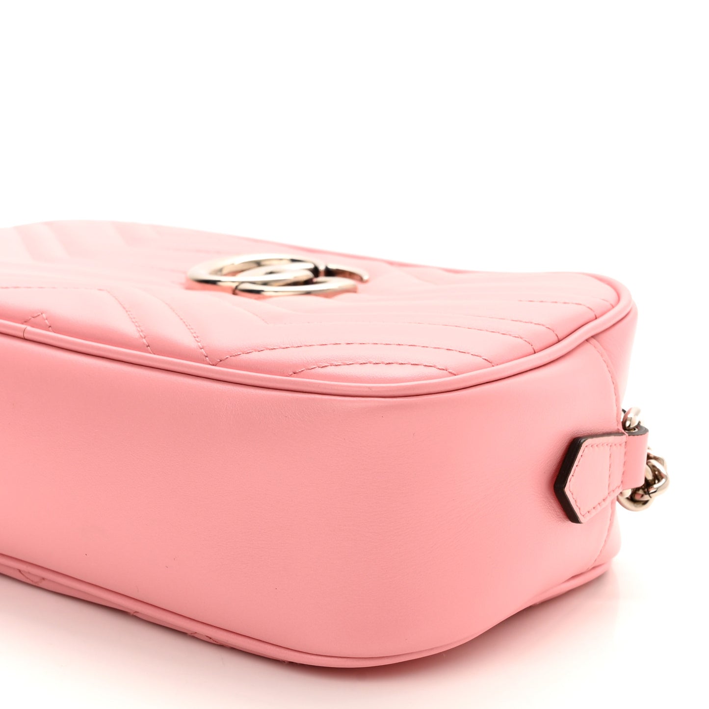 Calfskin Matelasse Small GG Marmont Chain Shoulder Bag Wild Rose