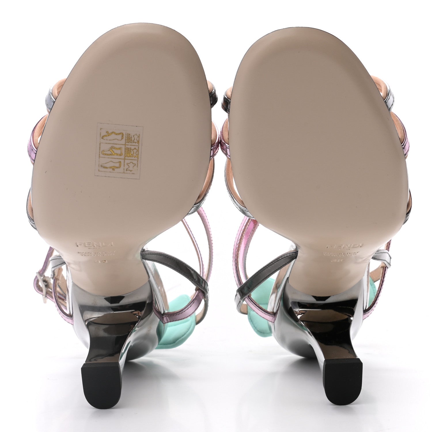 Fendi Metallic Colibri 85mm Strappy Sandals 38 5 of 8
